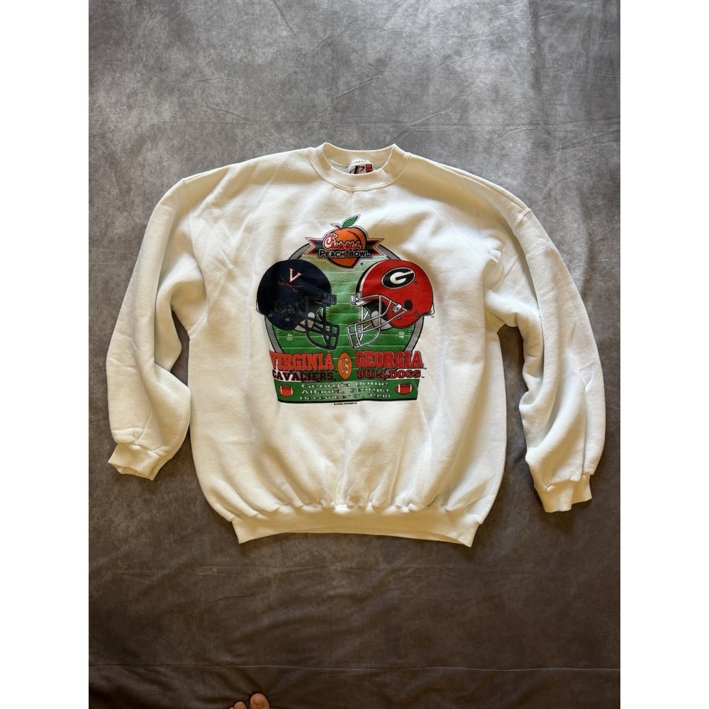 Vintage 1998 Chick-fil-A Peach Bowl Sweatshirt XXL Georgia vs Virginia Logo